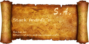 Stark András névjegykártya